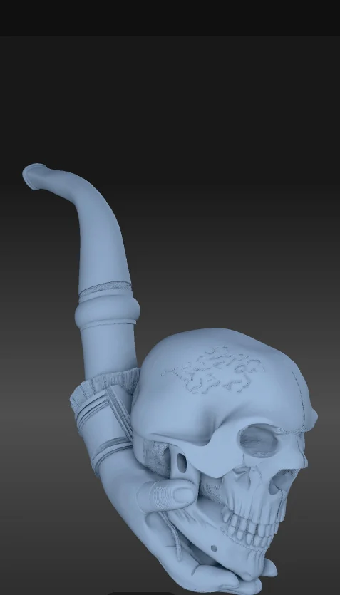 Антикварная трубка череп в стиле Мементо Мори