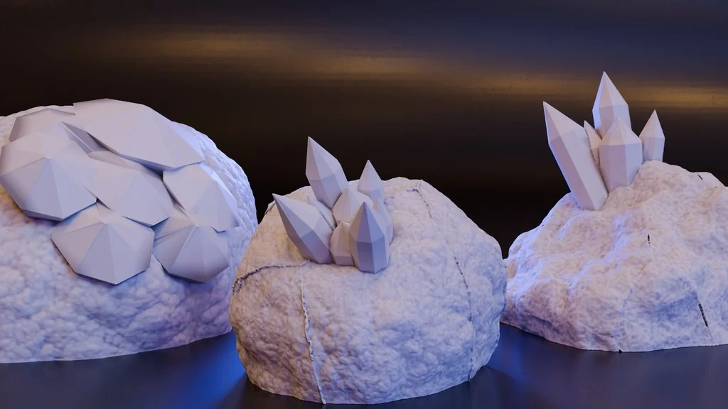 Коллекция кристаллов, льда и осколков для DND/TTRPG