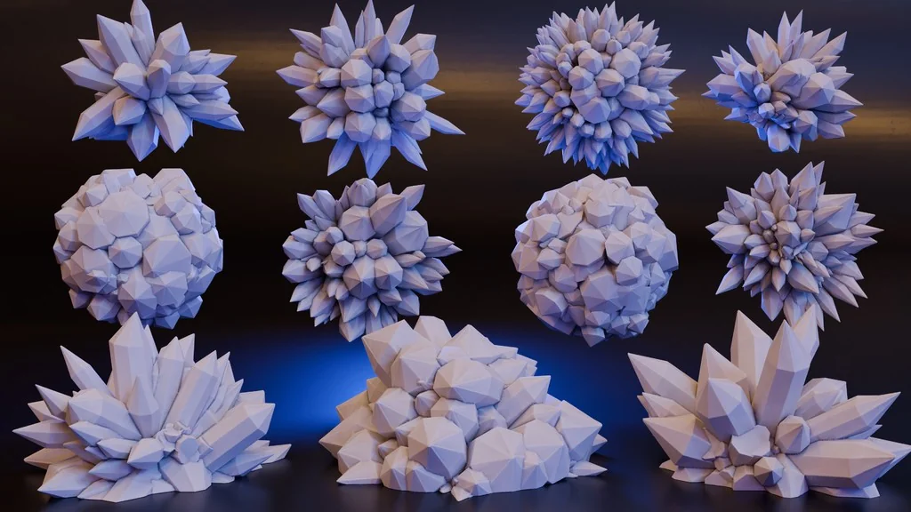 Коллекция кристаллов, льда и осколков для DND/TTRPG