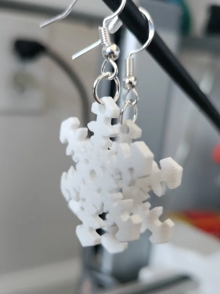 Снежинки-серьги