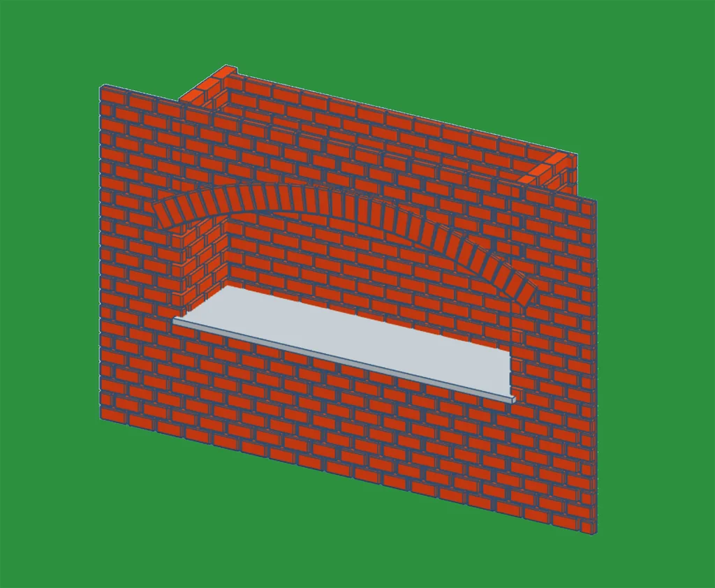 Кирпичная стена для BBQ на кухне 1:24