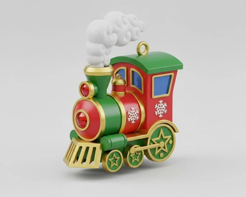 Новогодний паровозик - елочная игрушка