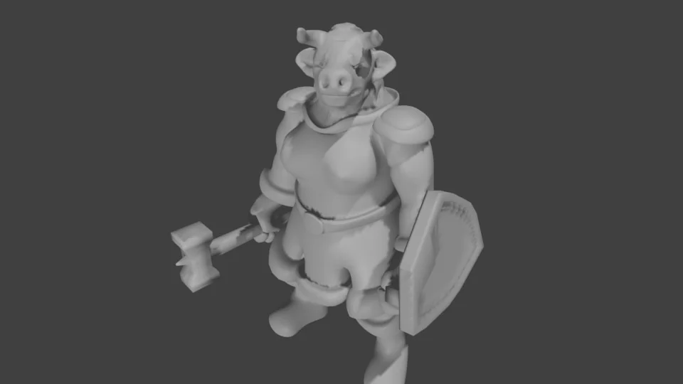 Миниатюра женского минотавра с уменьшенным молотом