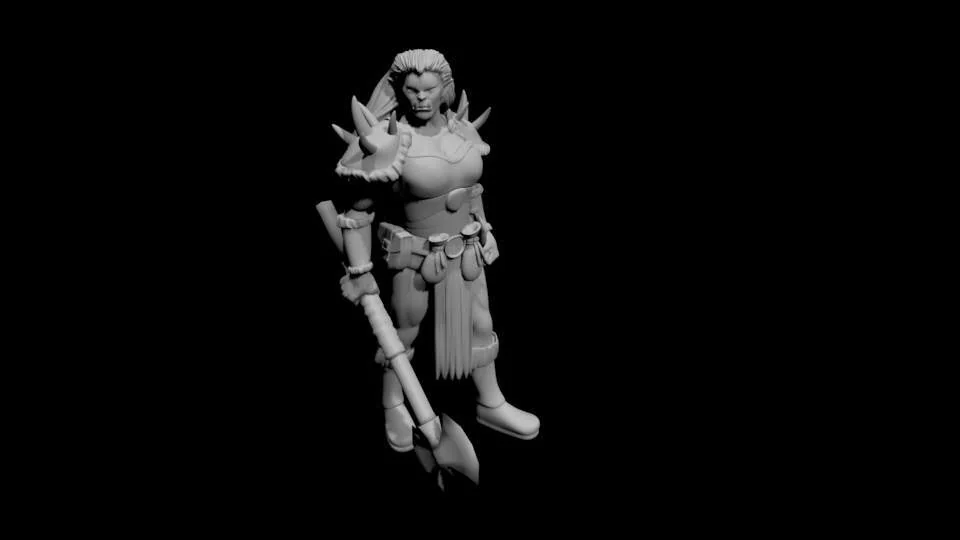 Боец Орк с Маленькой Головой Топора