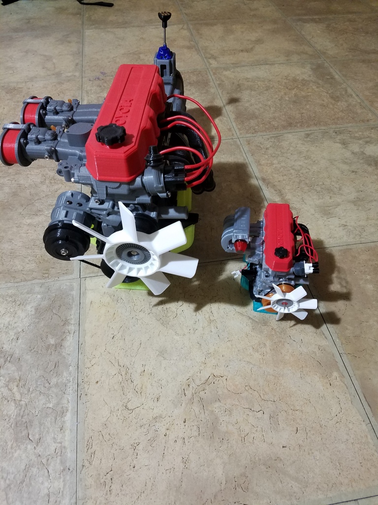 3D-модель Toyota 22RE двигателя (1/10 масштаб)