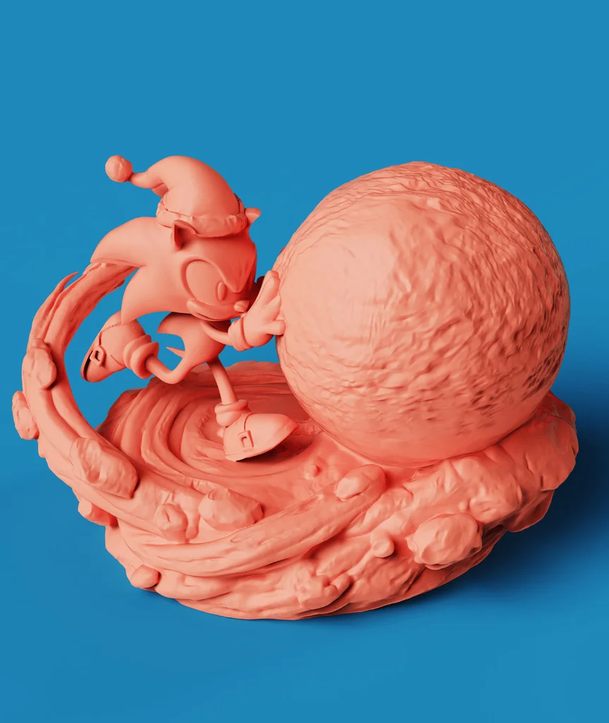 Соник на снегу | Рождественская фигурка