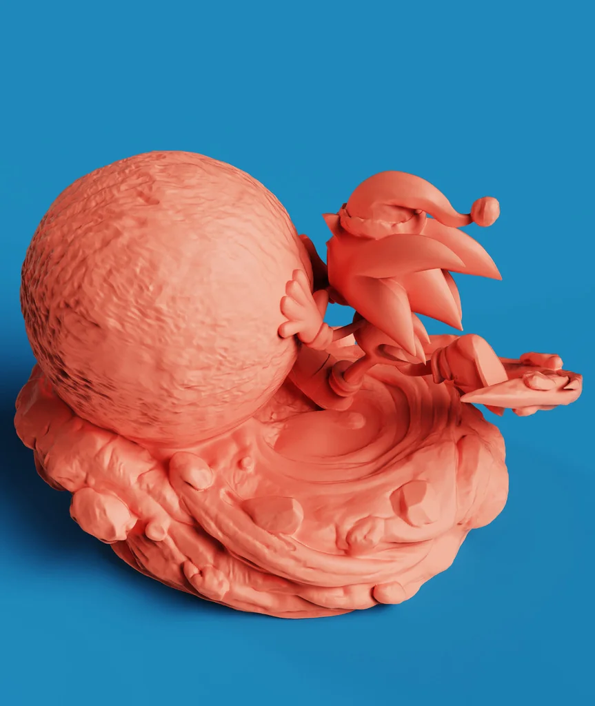 Соник на снегу | Рождественская фигурка