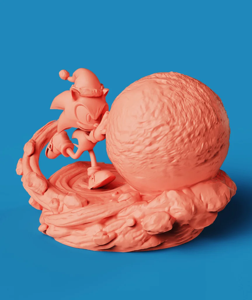 Соник на снегу | Рождественская фигурка