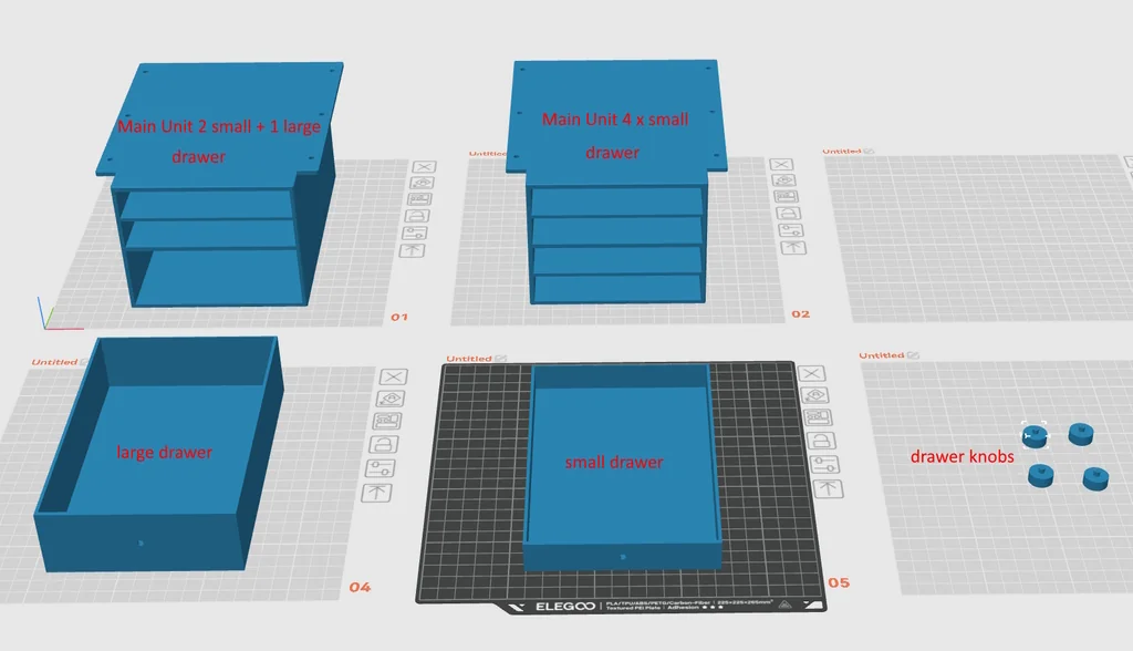 Компактный выдвижной ящик для аксессуаров 3D-печати