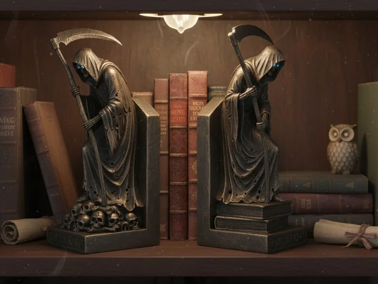 Книжные подставки "Ученый и Могила" - Готический Жнец