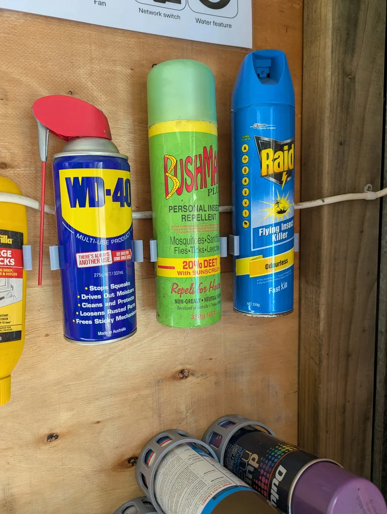 Держатель для баллонов с краской на стену