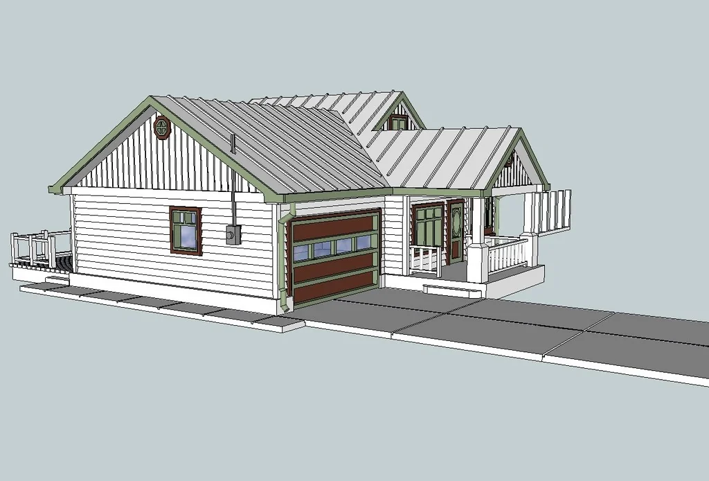 Модель дома в стиле Крафтсман HO