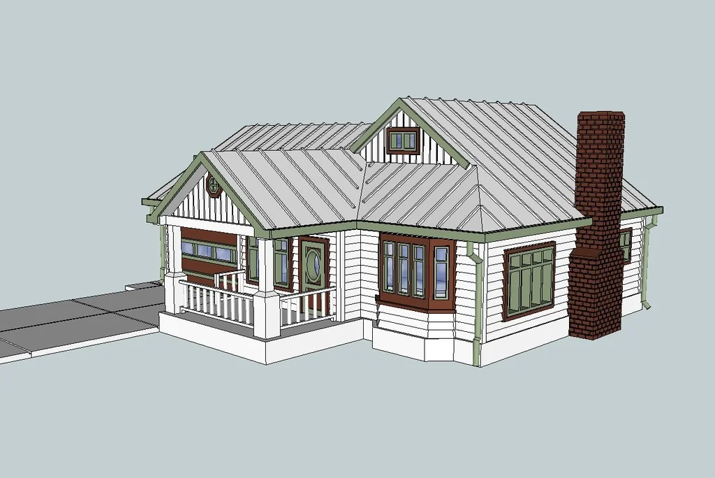 Модель дома в стиле Крафтсман HO