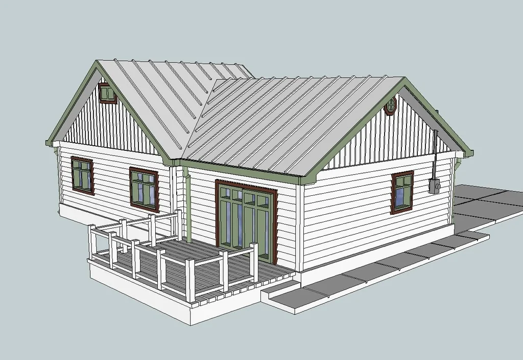 Модель дома в стиле Крафтсман HO