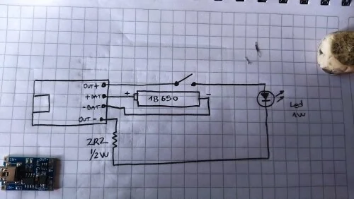Держатель TP4056 для фонарей