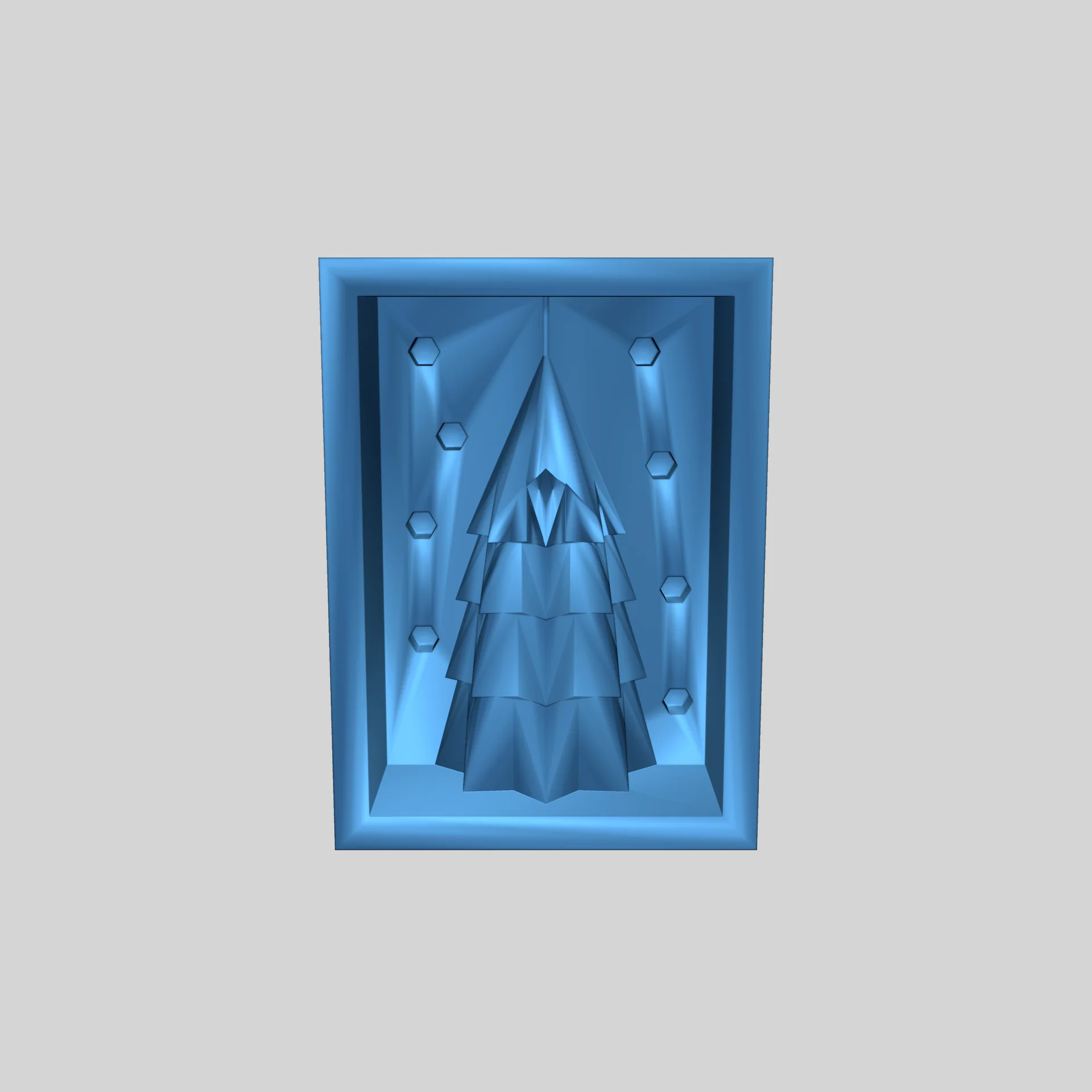 3D-модель формы для свечи "Рождественская елка" и бетонного подставки