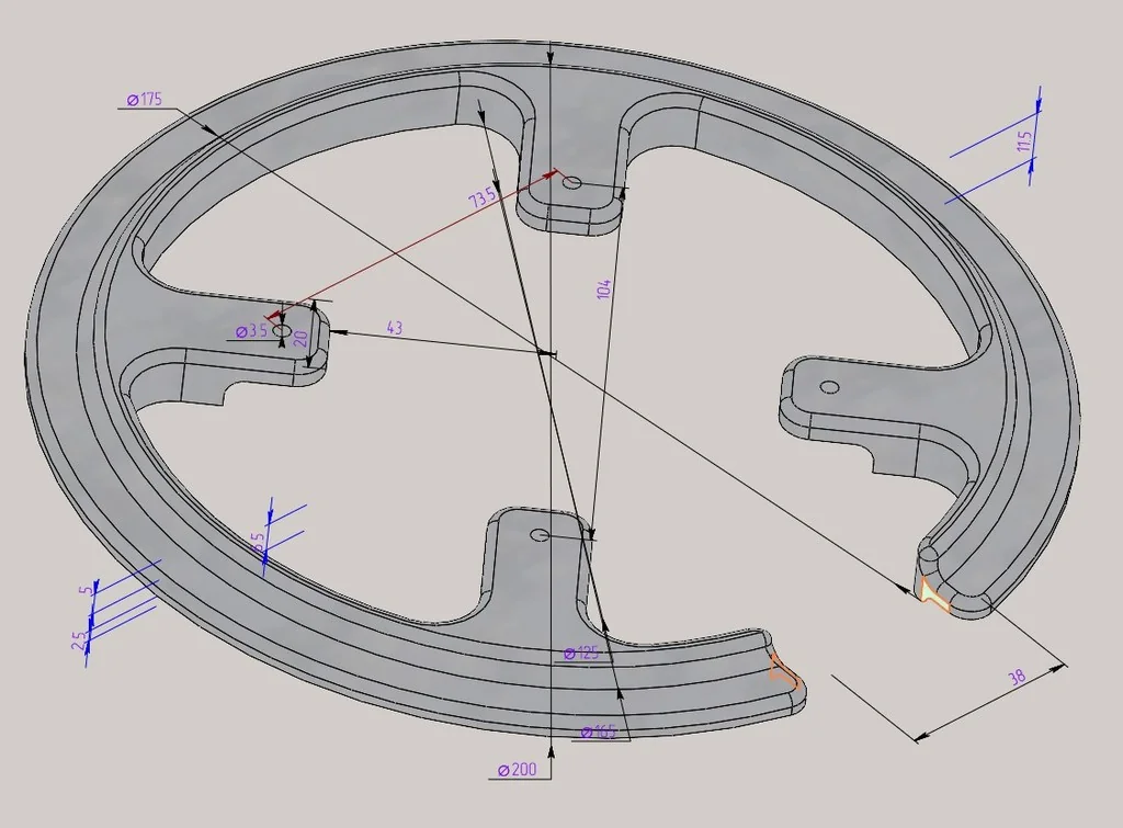 Щиток для звездочки ProWheel Claw 44T/46T