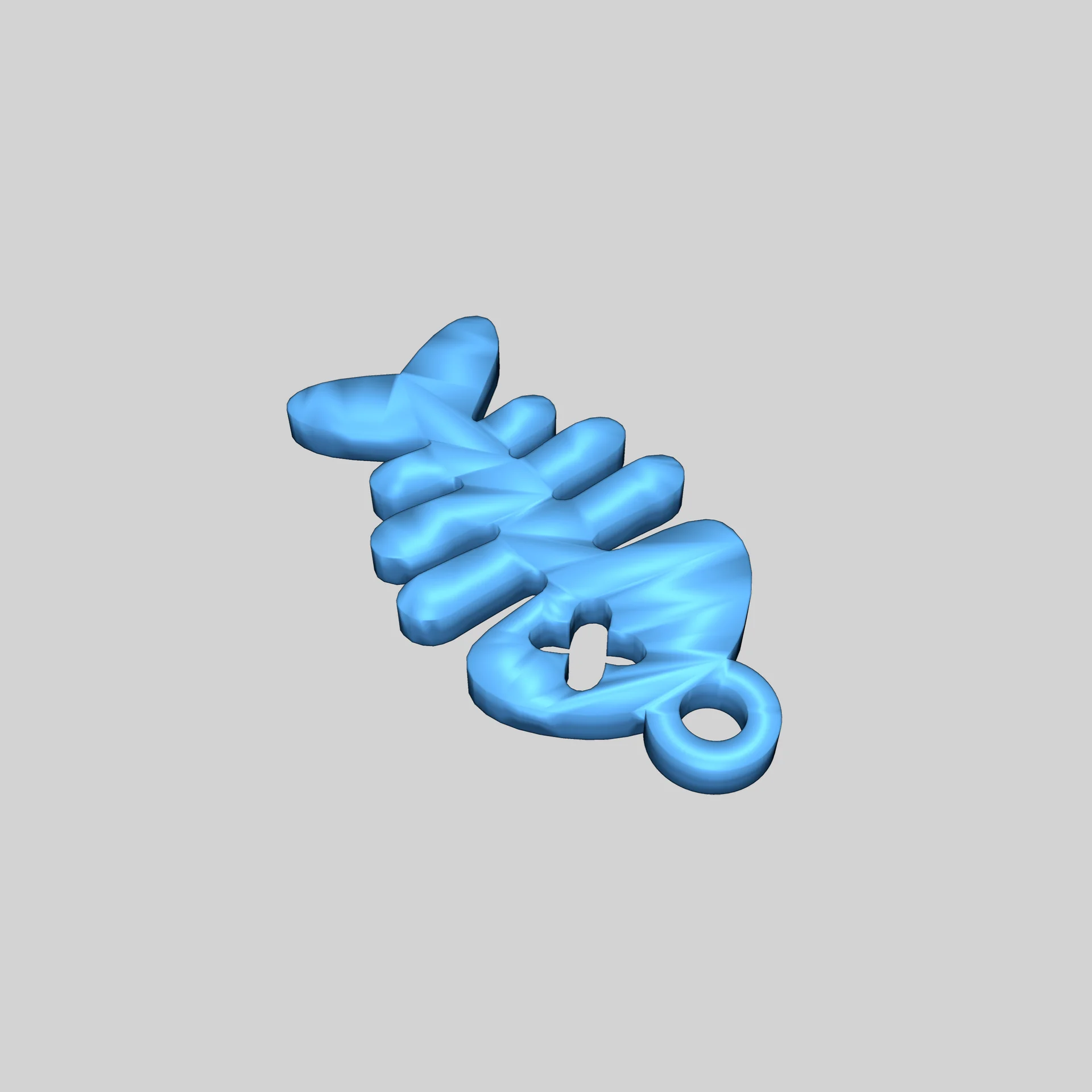 Модель ключницы, серег и значка в форме рыбьего скелета