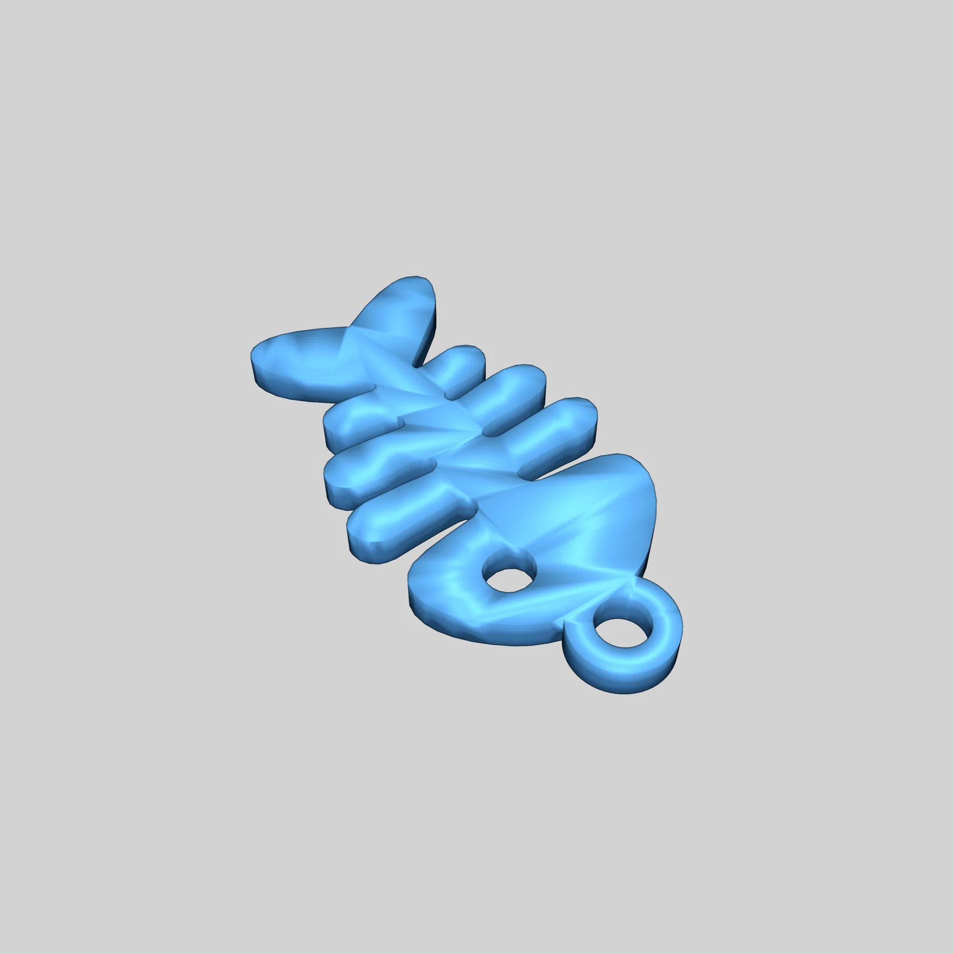 Модель ключницы, серег и значка в форме рыбьего скелета