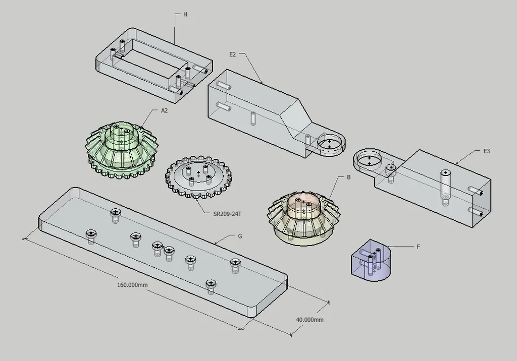Модель сервопривода SR209