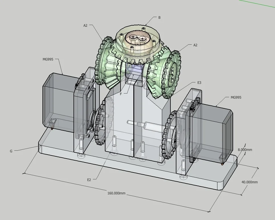 Модель сервопривода SR209