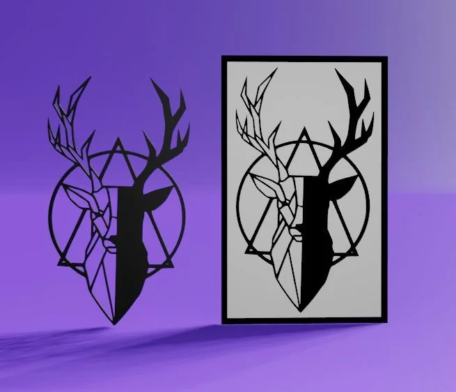 Современный олень с каркасом и без