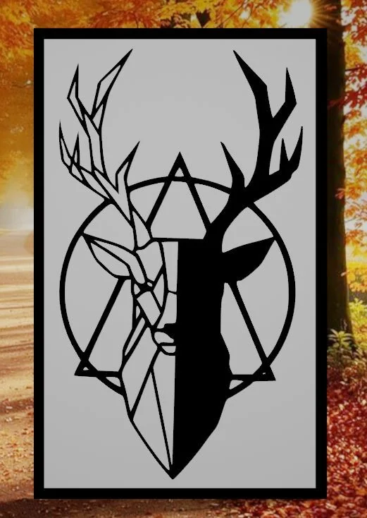 Современный олень с каркасом и без