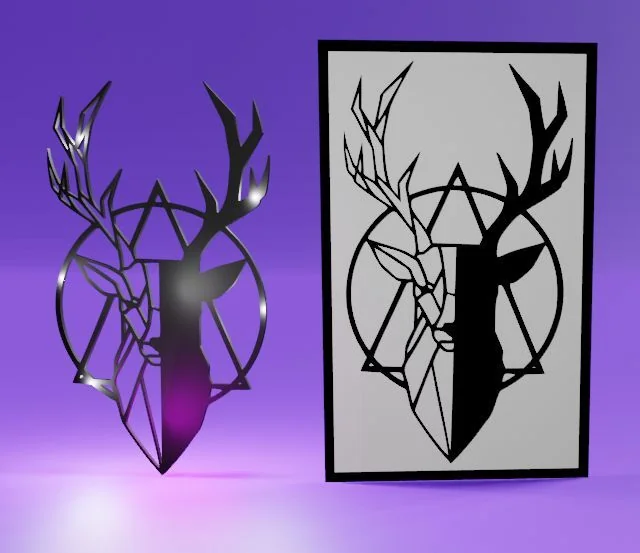 Современный олень с каркасом и без