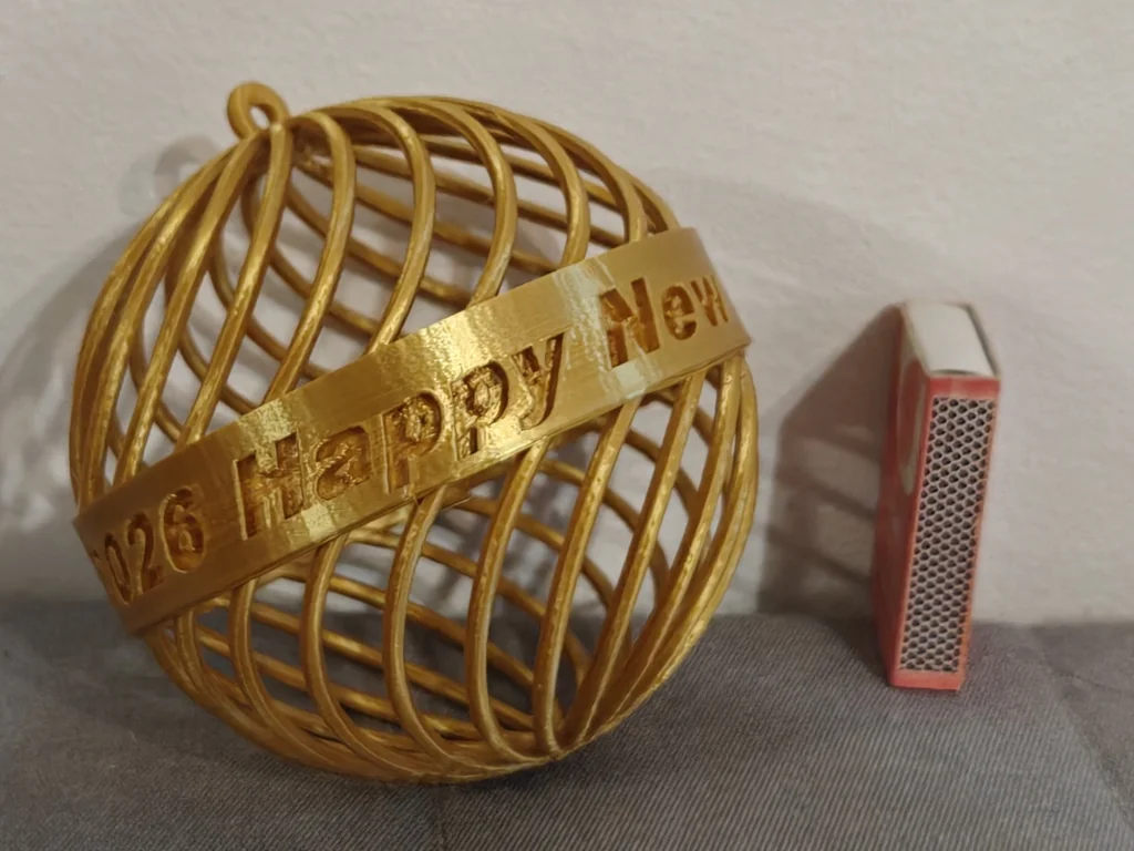 Ёлочная игрушка (шар) с текстом, диаметр 100 мм