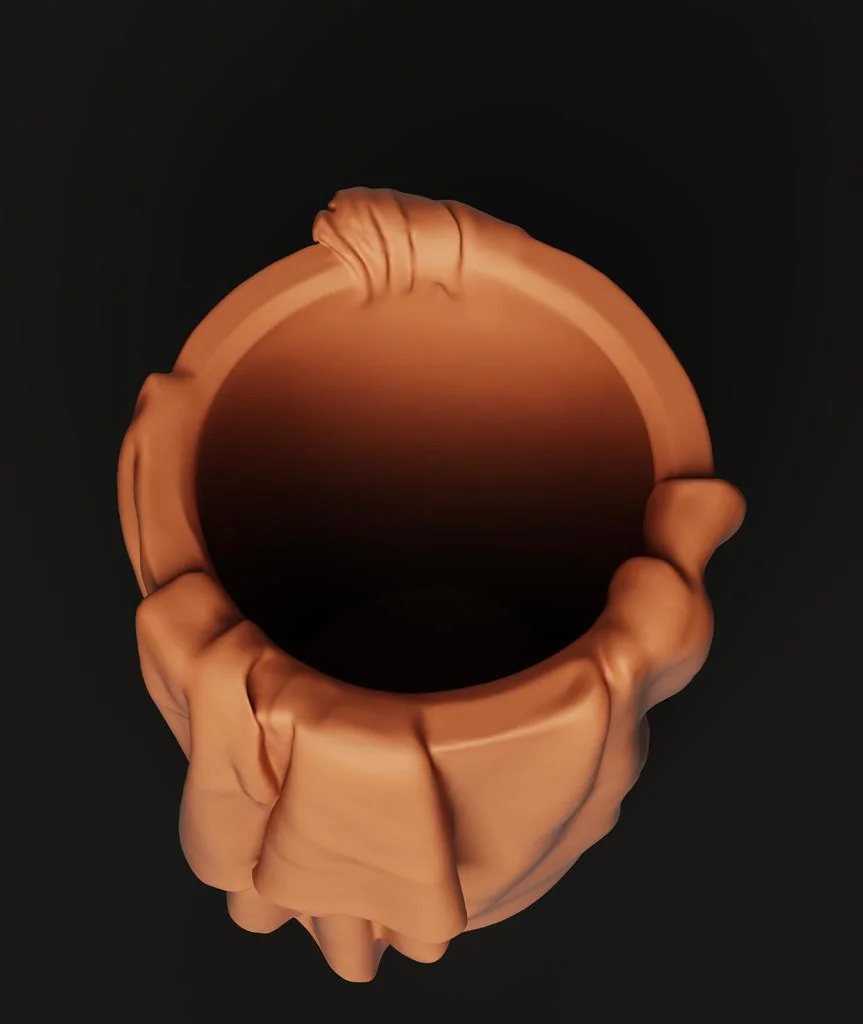 Ваза из драпированного материала | Ренессансный горшок