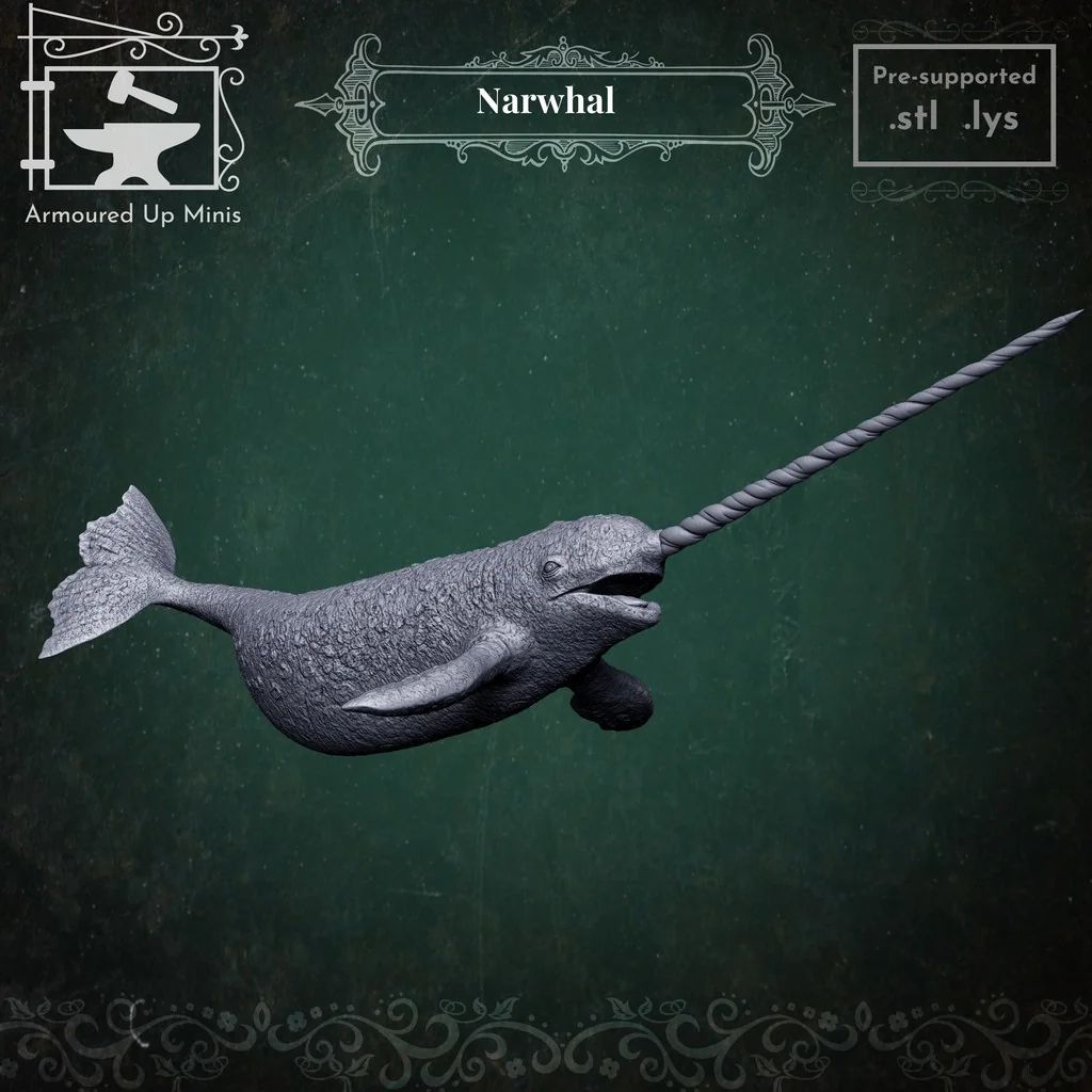 Миниатюра Нарвала для RPG