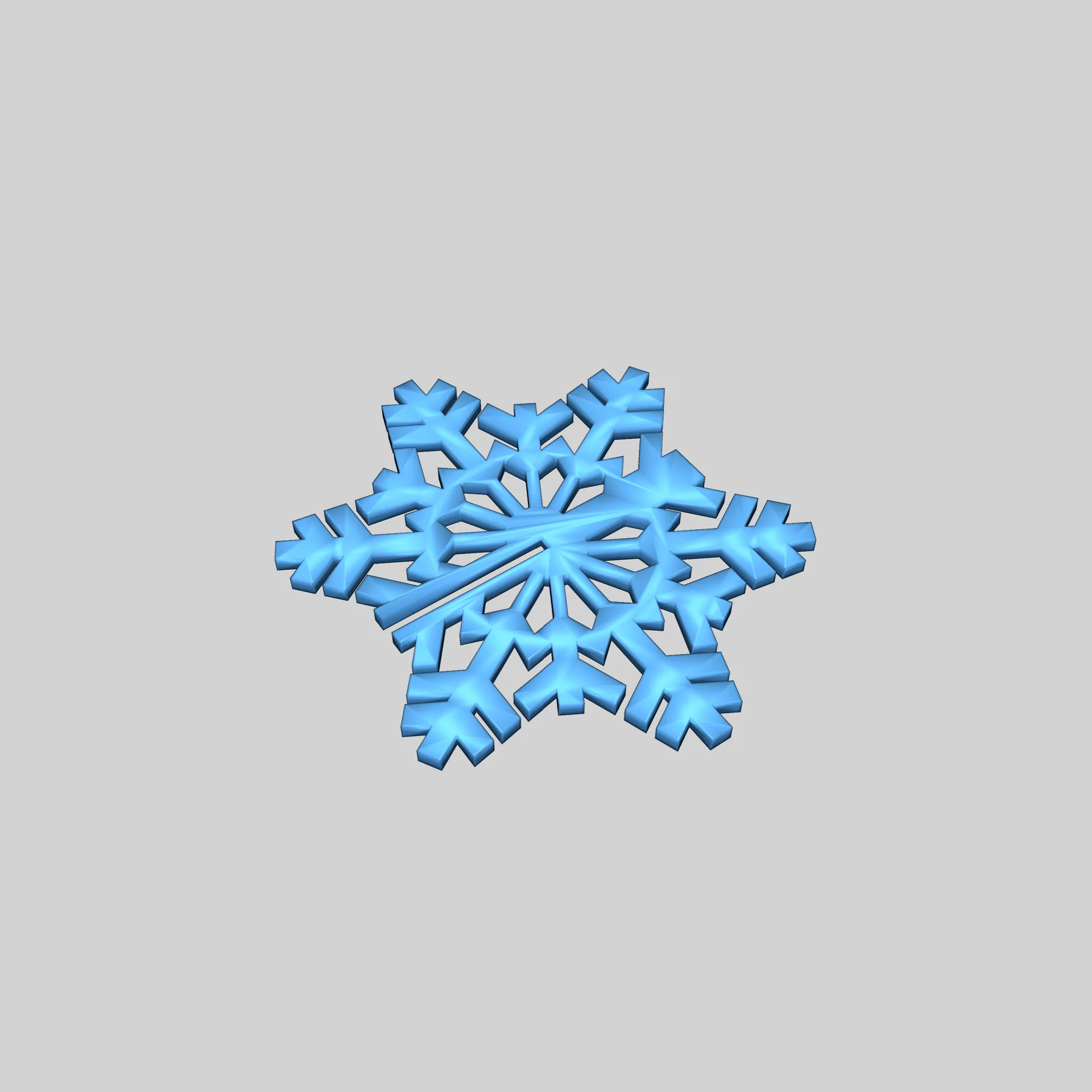 3D Снежинка с отверстием для подвешивания