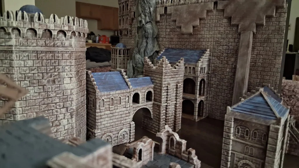 Здания Минас Тирита в масштабе 10 мм