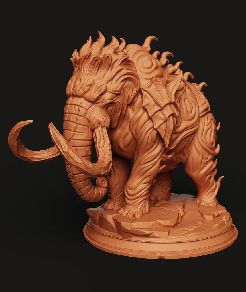 Модель Магма Мамонт: Элементальный Древний Зверь