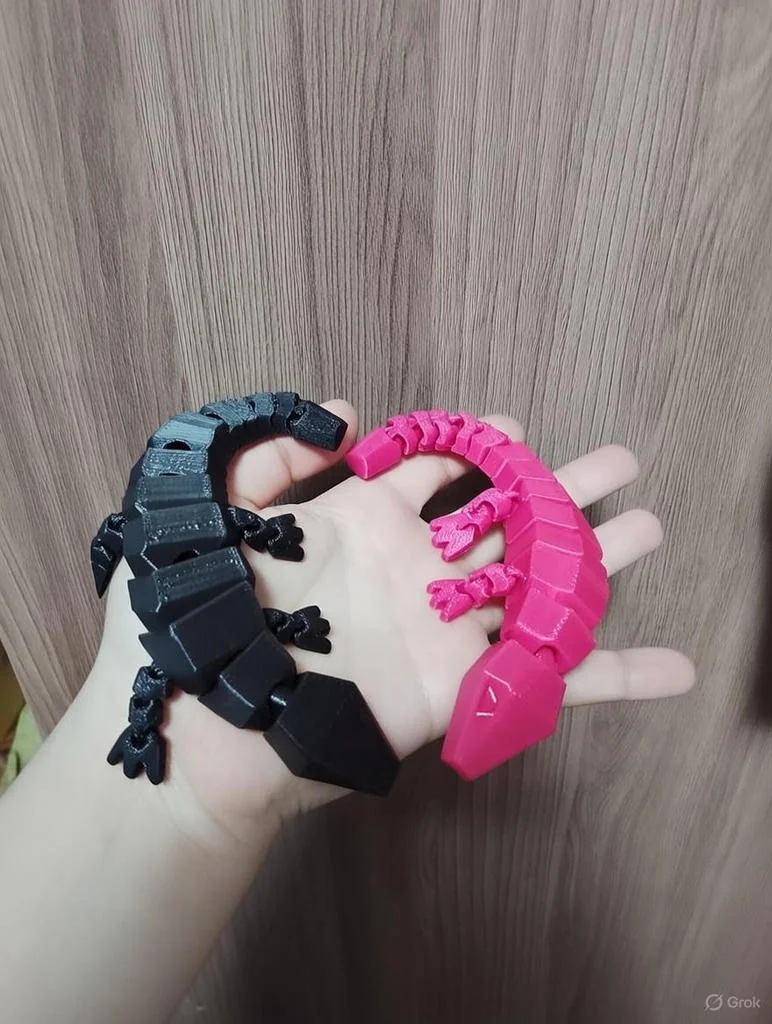 Артикулированный Кибер Геккон Дуо - Гибкий Ящер для Печати