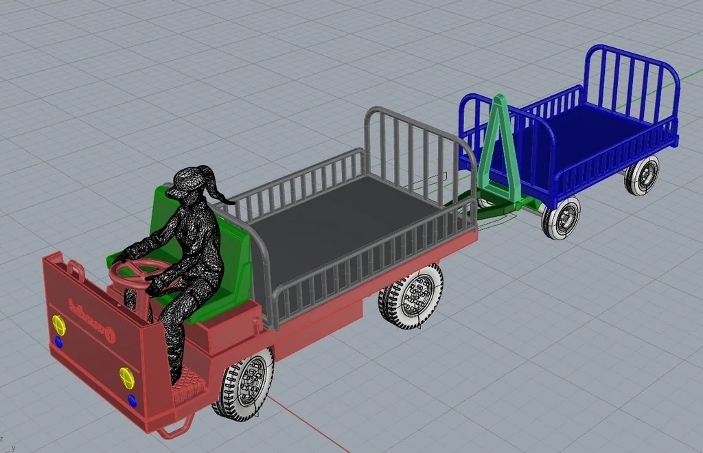 Электрический грузовик Balkancar EP с тележкой (1:160)