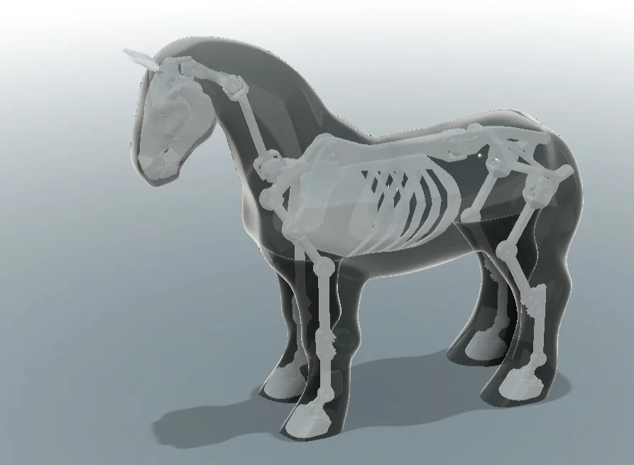 Артикулированный скелет лошади для мягкой игрушки