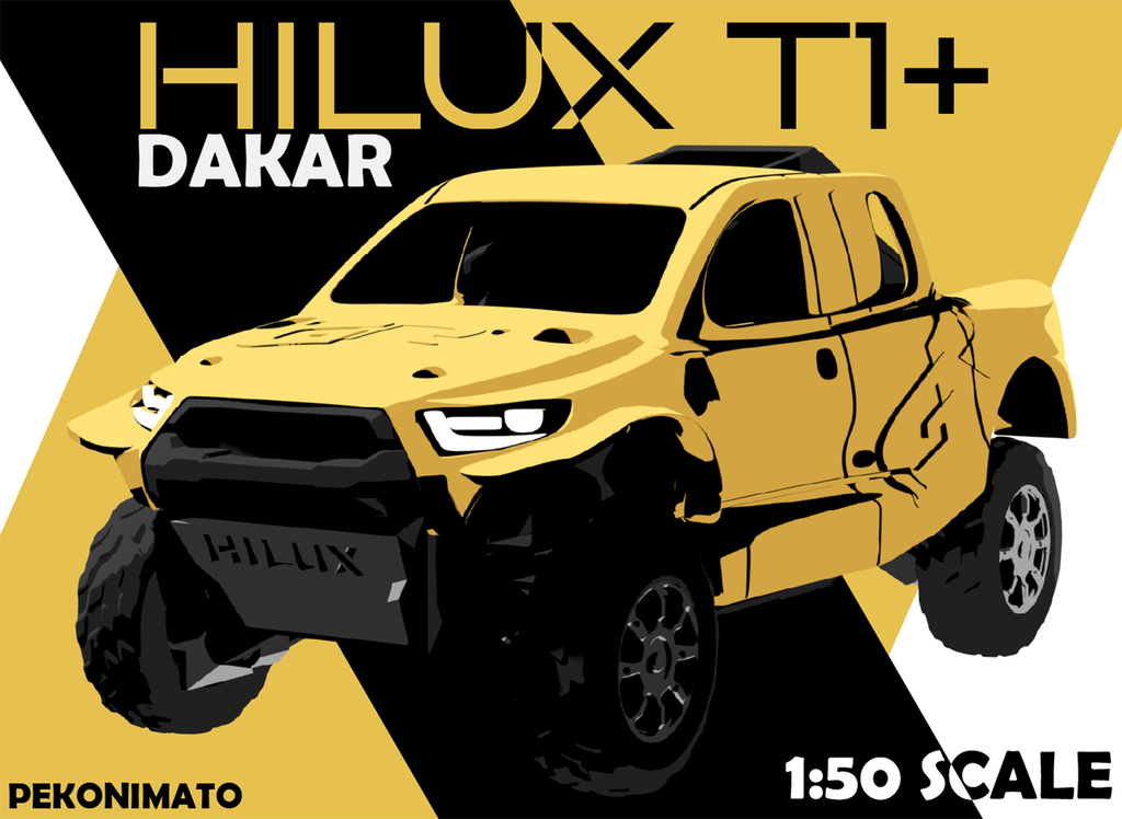 Многоцветная модель T1+ Hilux GR DKR 1:50