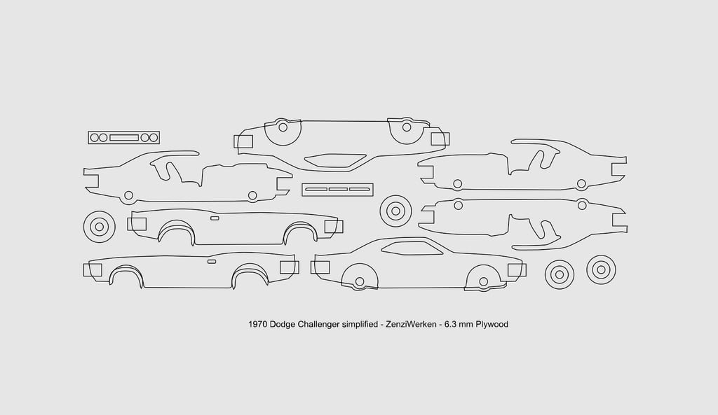 Упрощенная 3D-модель Dodge Challenger 1970-х годов