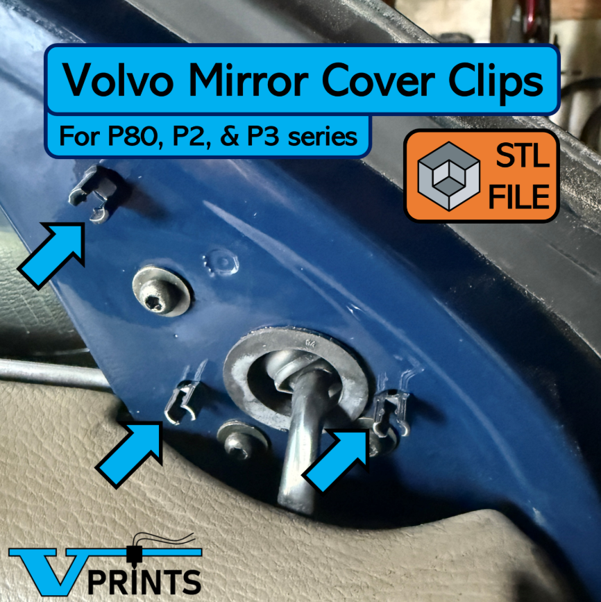 3D модель Комплект зажимов крышки зеркала Volvo (PN 9151566) - фото 1