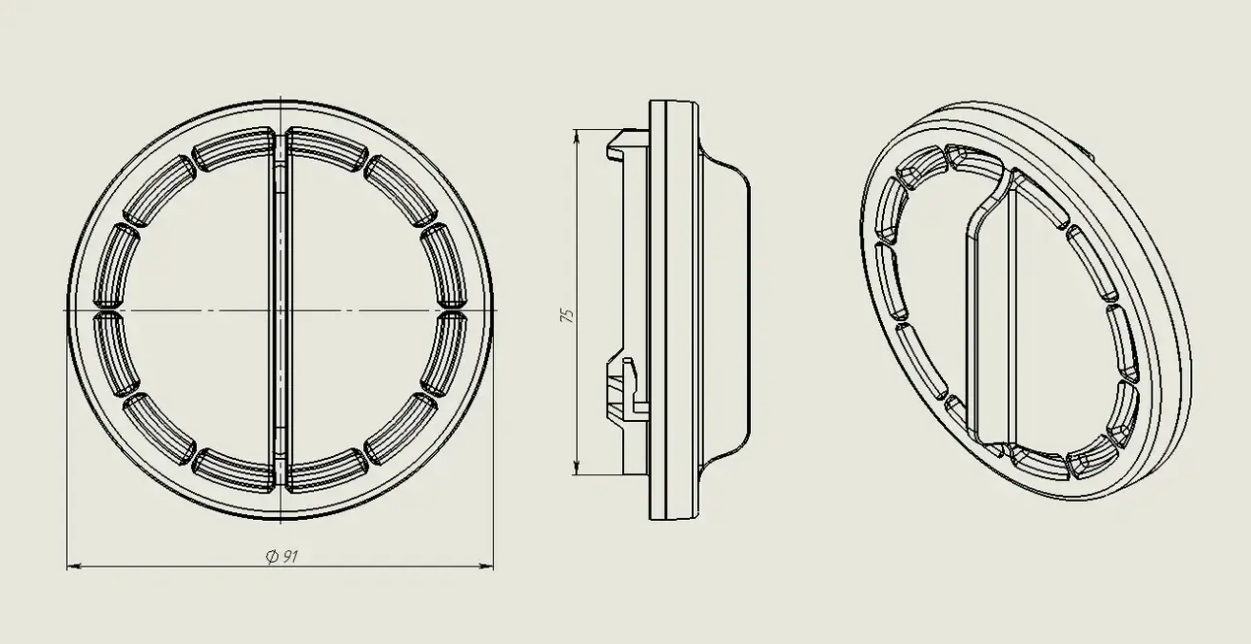 3D модель Защитная крышка (пыльник) фары 1305219121 (Opel, VW, BMW, Skoda, Mini, Mercedes) - фото 2