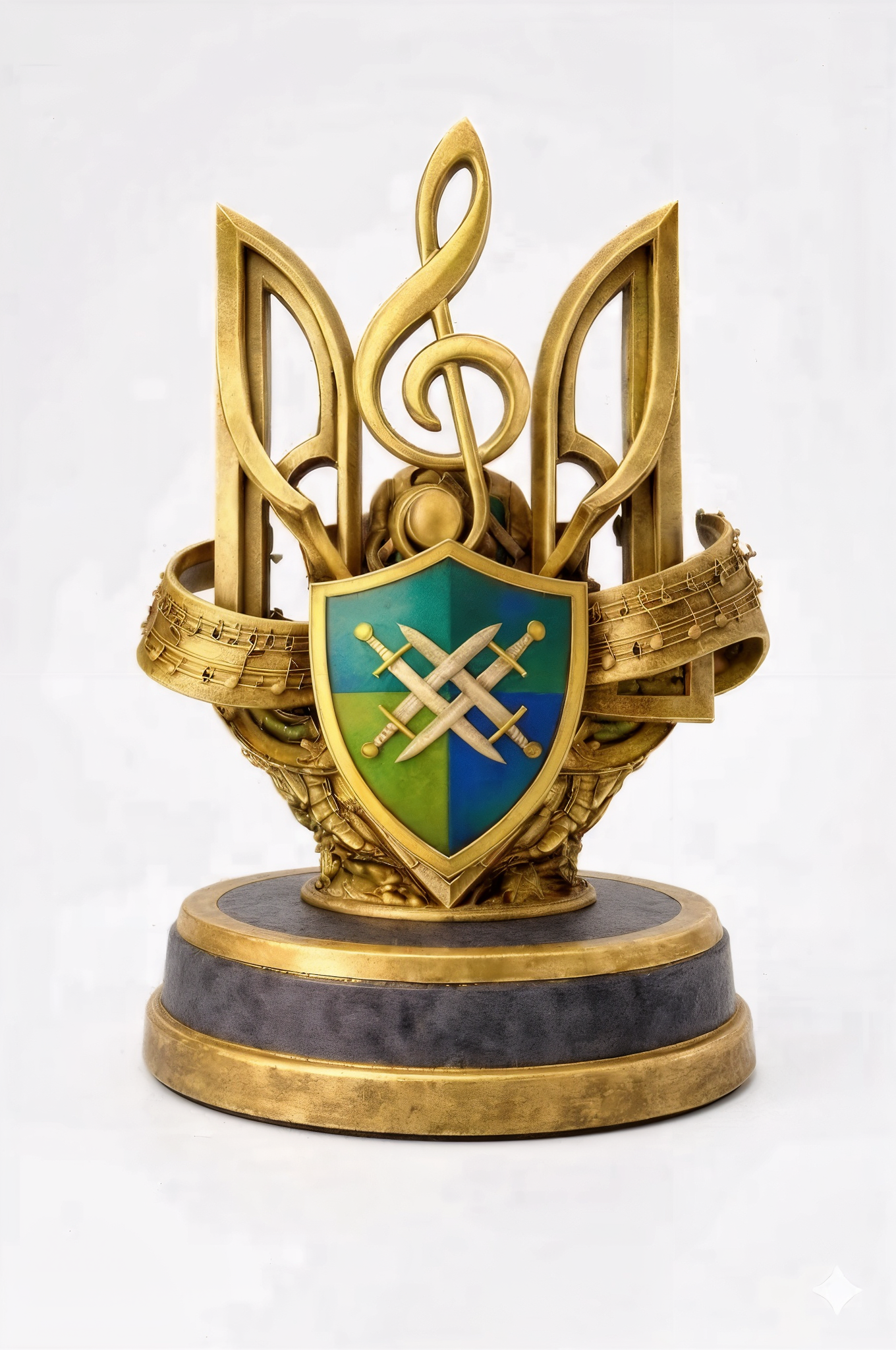 3D модель Трофейный кубок "Герб Украины и Скрипичный ключ" - фото 2