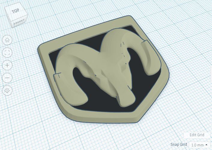 Модель 3D накладки эмблемы для Рам 2010 года