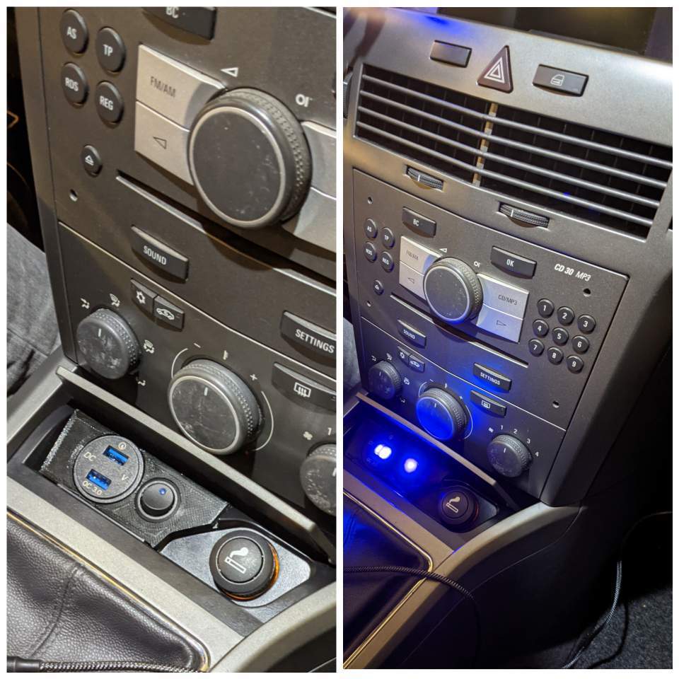 Вставка для USB портов вместо пепельницы