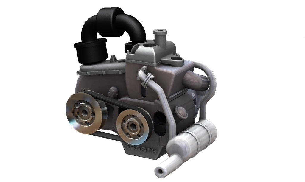 3D модель воздухом охлаждаемого двигателя