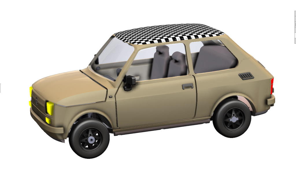 3D модель легендарного Fiat 126r