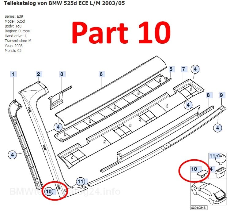 С clips для задней двери BMW E39