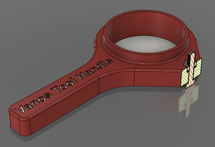 3D-модель ручки с гайкой