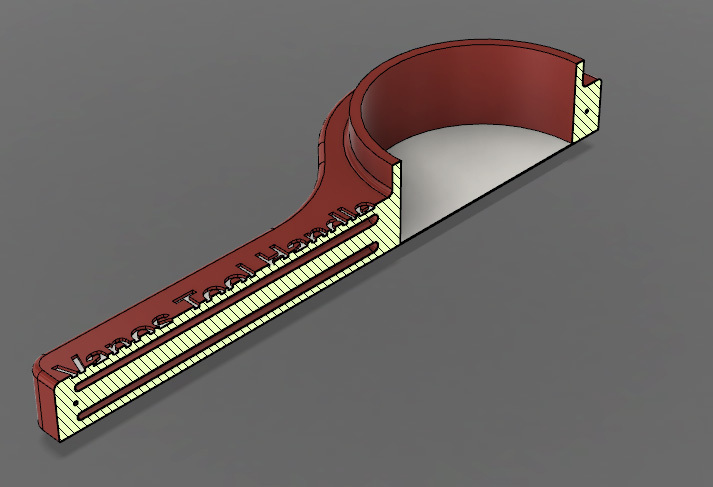 3D-модель ручки с гайкой