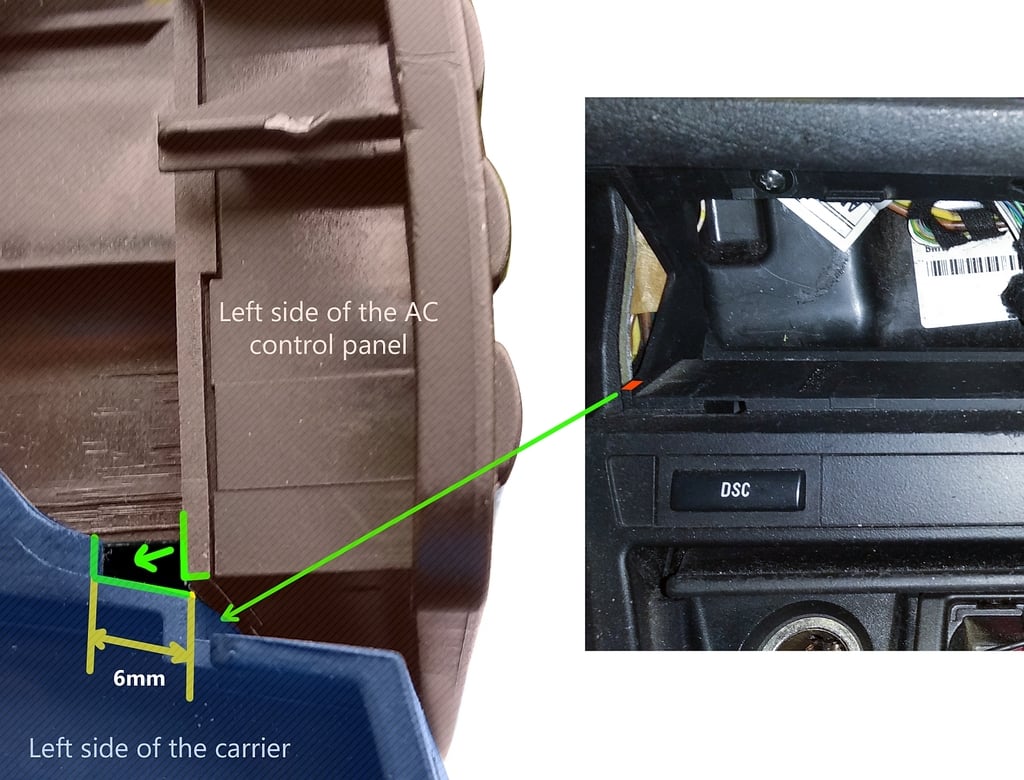 Альтернативное решение для перемещения AC панели на BMW E46 с двойным DIN